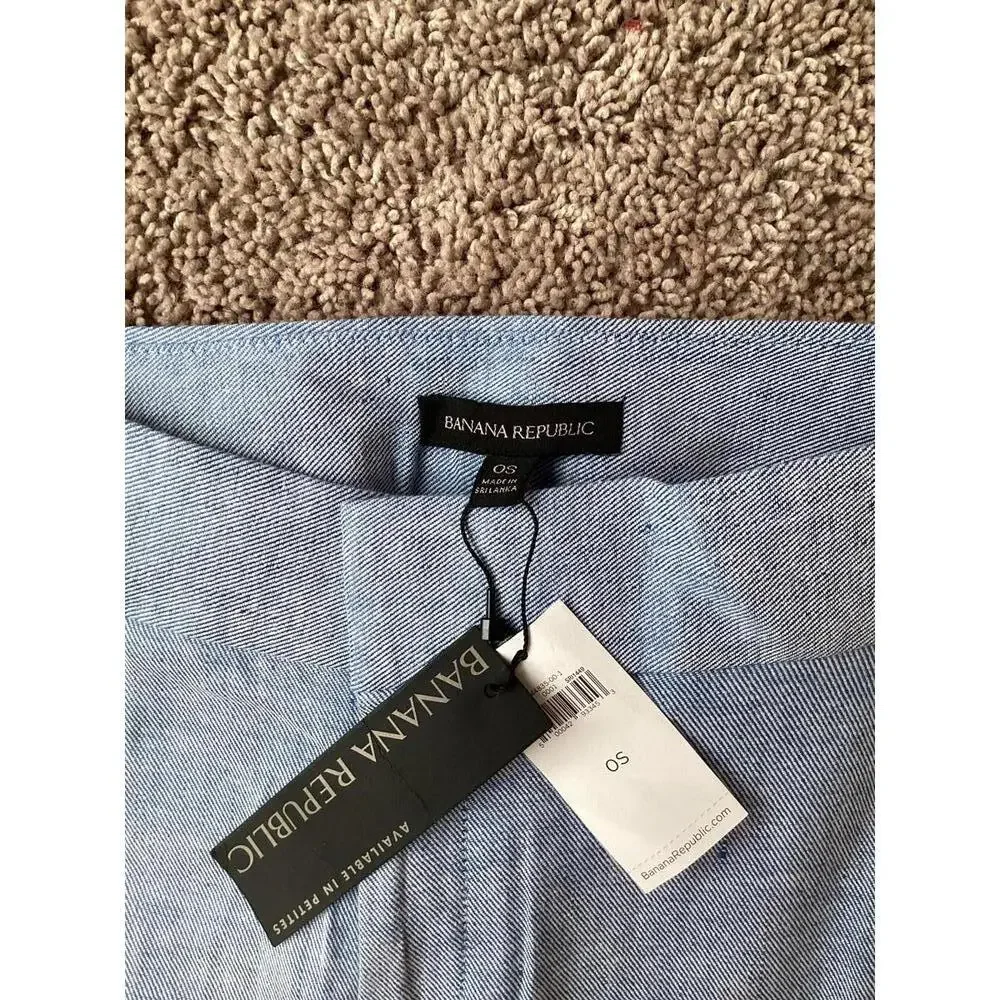 Banana Republic Linen Blend Wide Leg Pants Blue Women’s 0S NWT Summer Casual‎